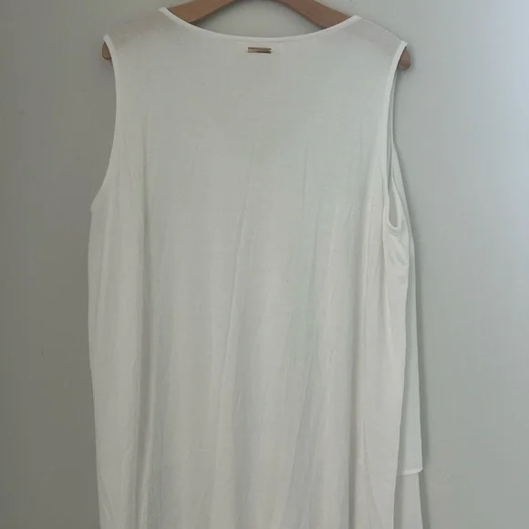 Michael Kors White Asymmetrical Sleeveless Tank Top - Picture 7 of 9
